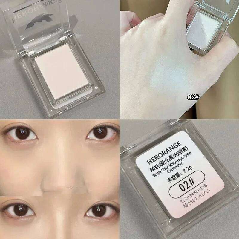 Monochrome White Highlighter Palette Low Saturation 4 Color Face Matte Highlighte Eye Nose Eyeshadow Korea Makeup Cosmetic X250715