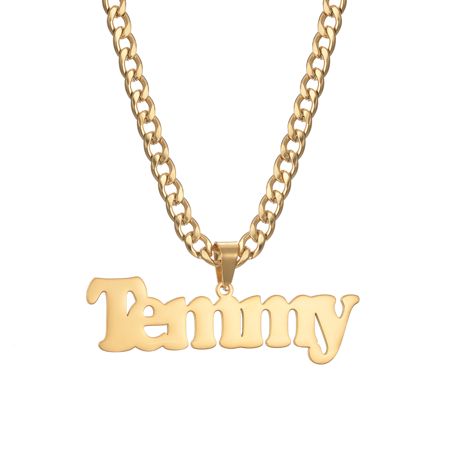 Luxury Jewelry Designer Jewelry Custom Name Logo Numbers Letters Match 18k5mm Chain European And American Cross-border Pendant 3 Days Shipping