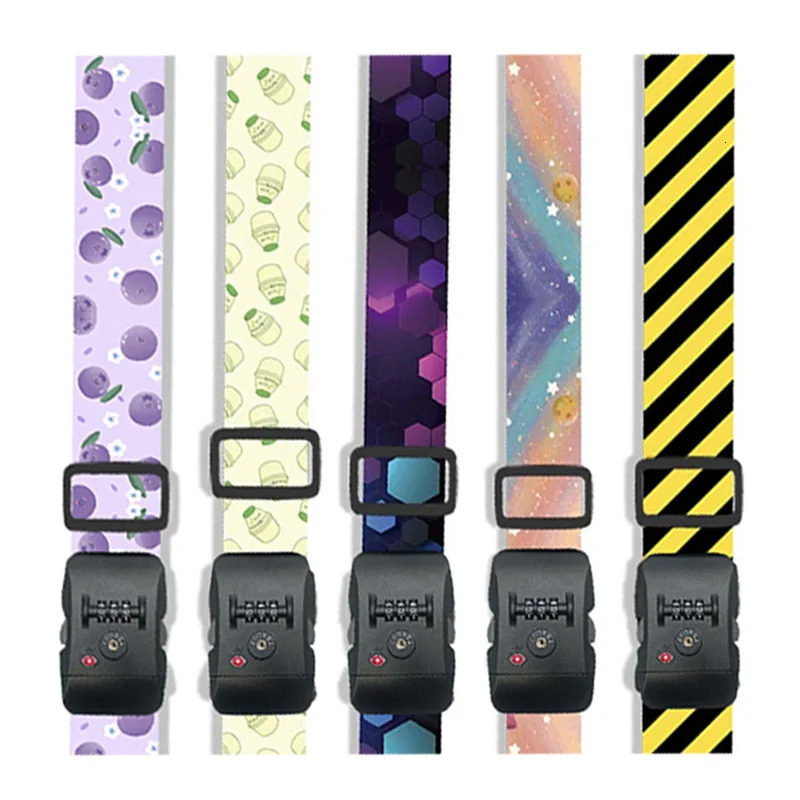 Luggage Straps for 22-28 inch Suitcases TSA Approved Combination Lock Adjustable Suitcase Packing Belt Abroad Binding Straps 250708