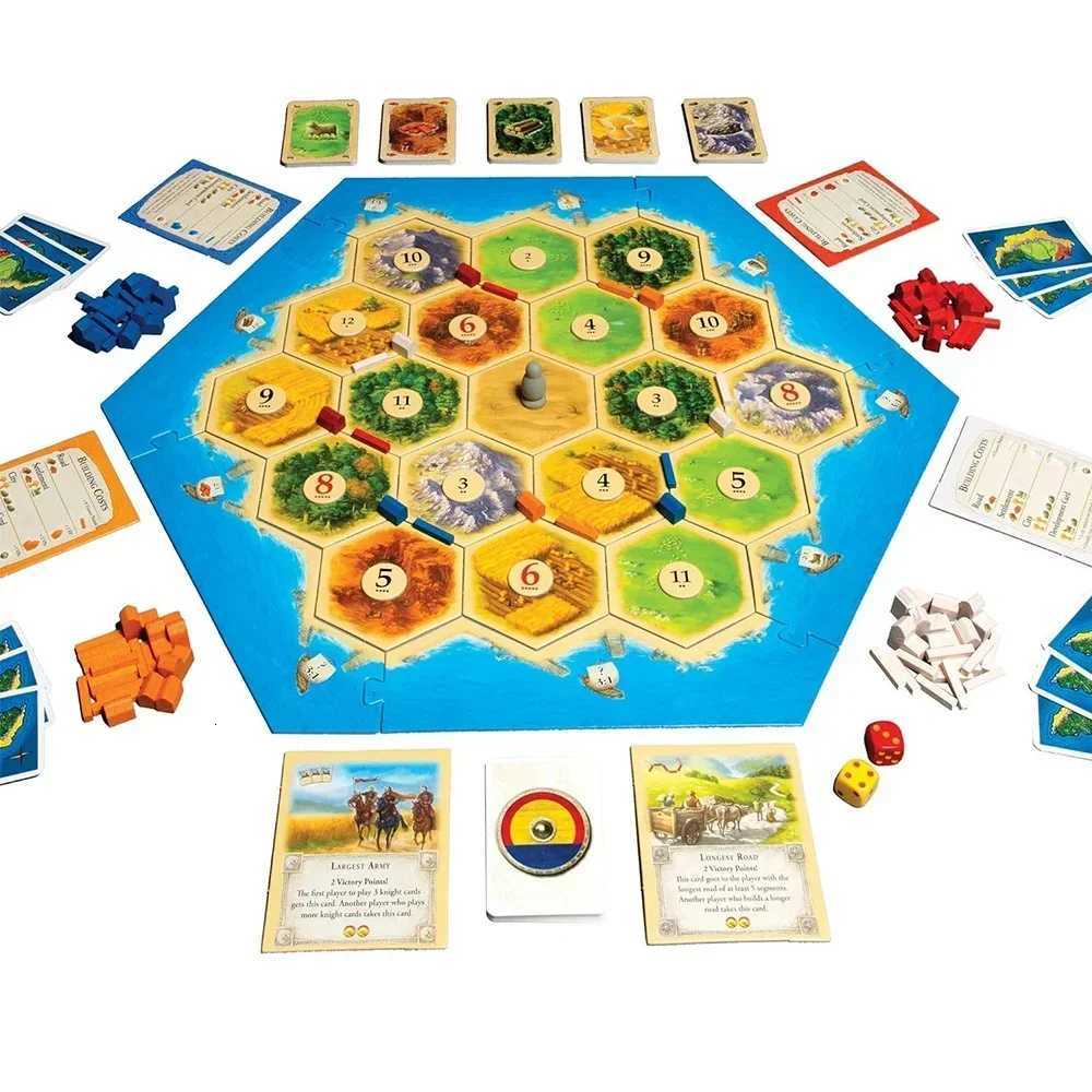 Catan Board Game Style Puzzle Entertainment Toy Card Edition for 2-8 Players Party Card Games Fun Family Gathering X250715