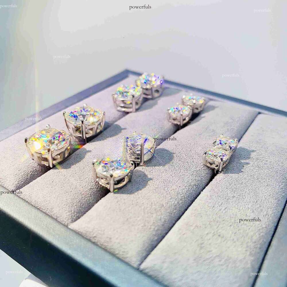 Solid Gold Dia VVS Round S 10k/14k Stud Earrings for Women & Men with Genuine Moissanite