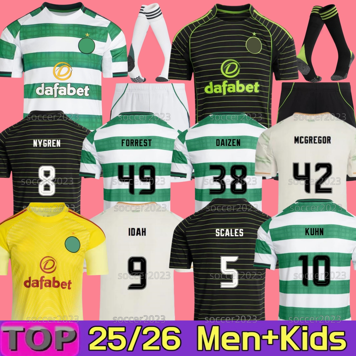 2025 2026 CelticFC Soccer Jerseys DAIZEN FORREST SCALES KYOGO EDOUARD Celts Home away McCARTHY KUHN IDAH CHRISTIE GRIFFITHS 25 26 Player Football Shirt men Kids kit