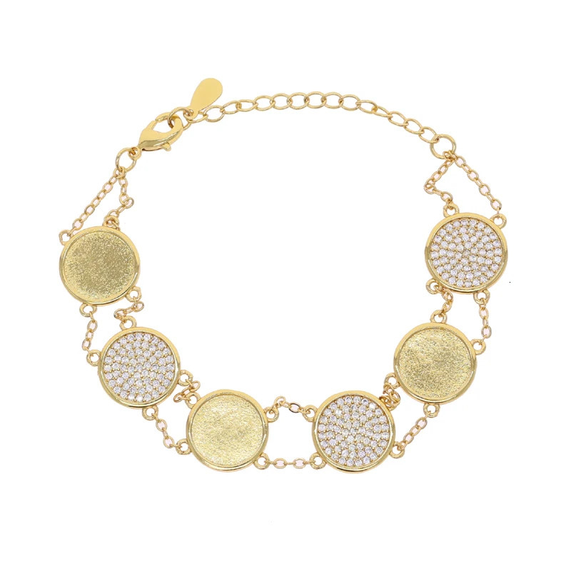 Bling round zircon necklace Cz Paved Necklace Gold Color Fashion Jewelry Gift for Women 250711