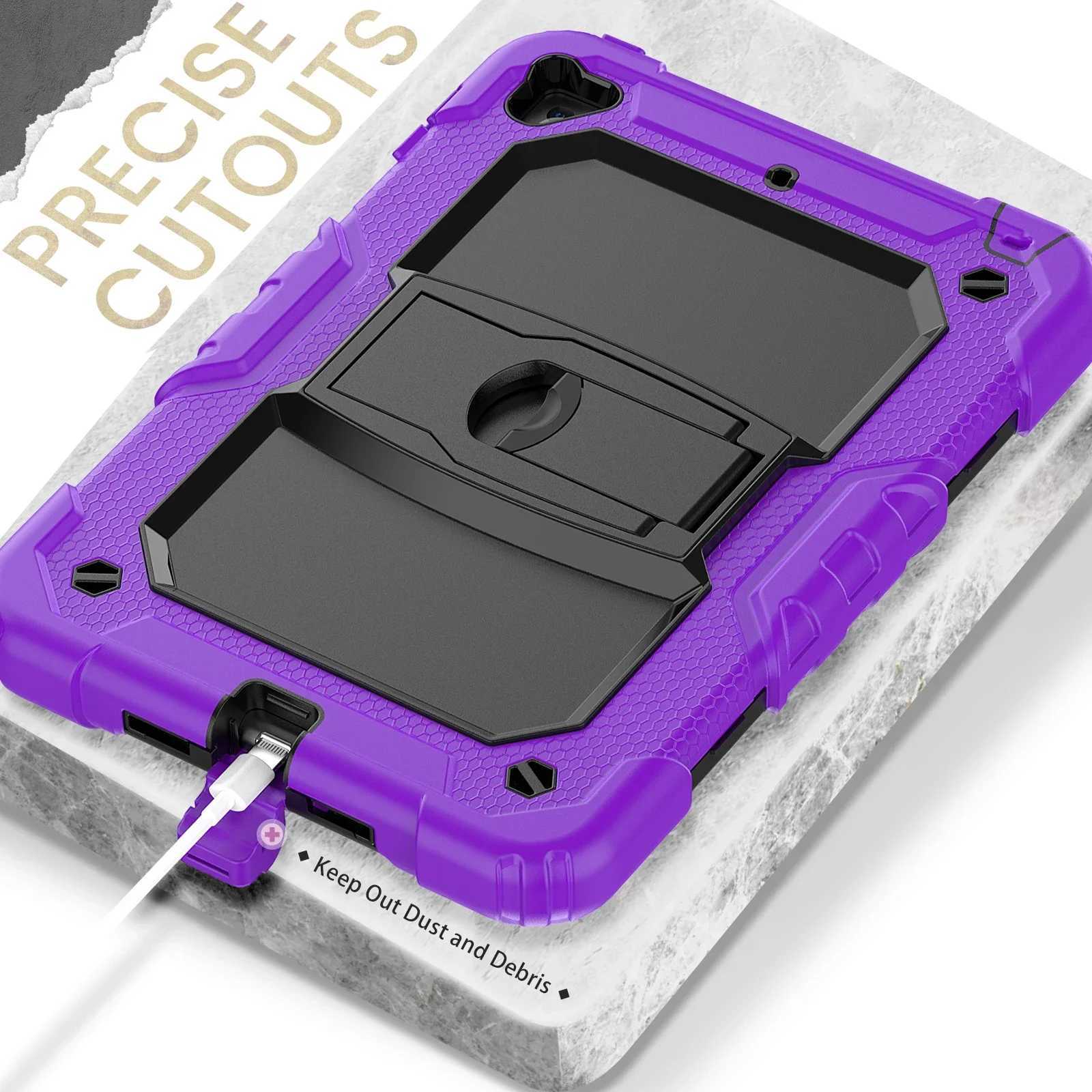 Heavy Duty Protective Cases for iPad Mini 7 Mini 6 5 4 with Built in Kickstand Crossbody Lanyard Shockproof Case for Mini 7 6