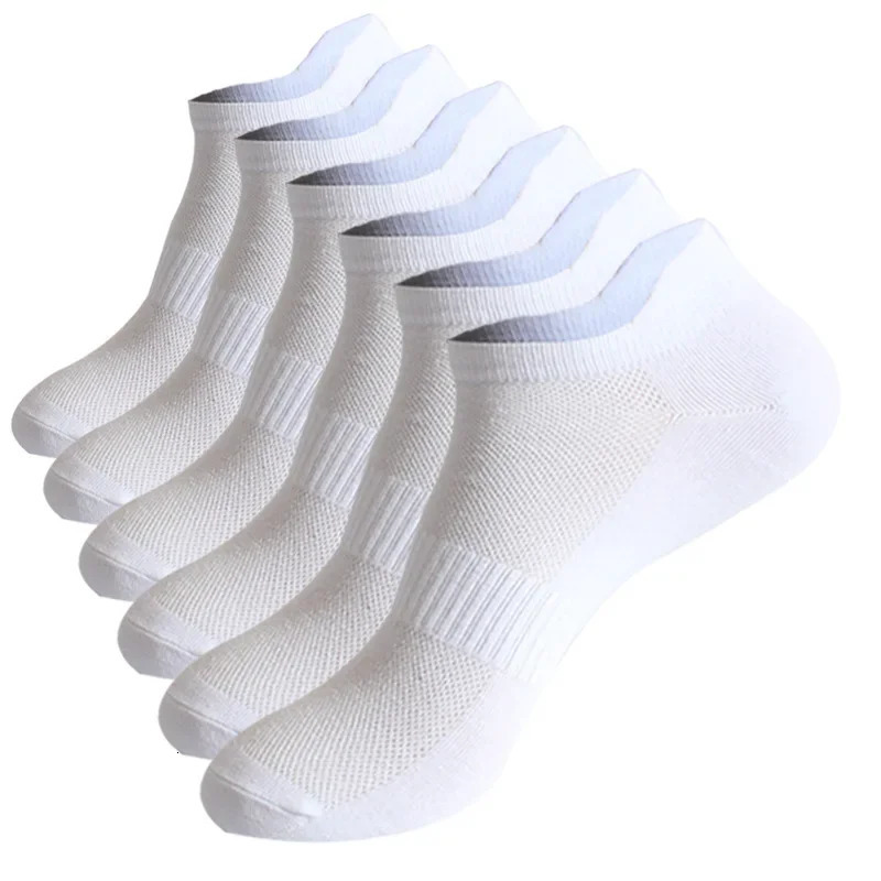 6 Pairs Ankle Socks and Mens Couple Student Cotton Ear Plus Size Mesh Athletic Sports Running Solid Color Boat 250714
