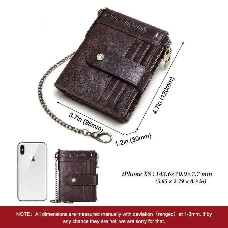 KAVIS Genuine Leather RFID Vintage Wallet With Card Holder For Men Short Hasp Zipper Coin Pocket Business Male Money Bag