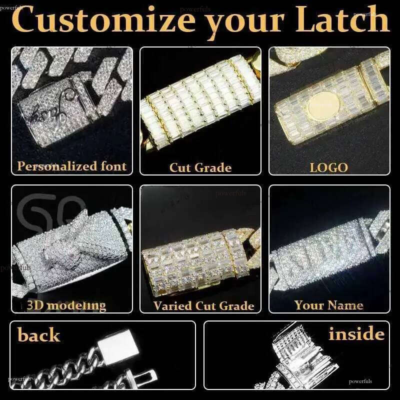 necklace moissanite chain Custom Pass Dia Tester Hip Hop Jewelry Sterling Sier 6mm 8mm Iced Out VVS Cuban Link Moissanite Chain For Men