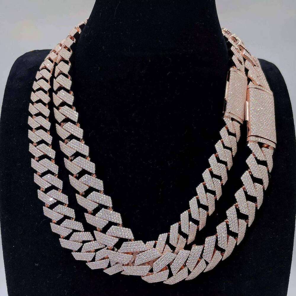 Hip-hop rock VVS Dia jewelry Cuban chain Moissanite necklace High designer necklace for men and women