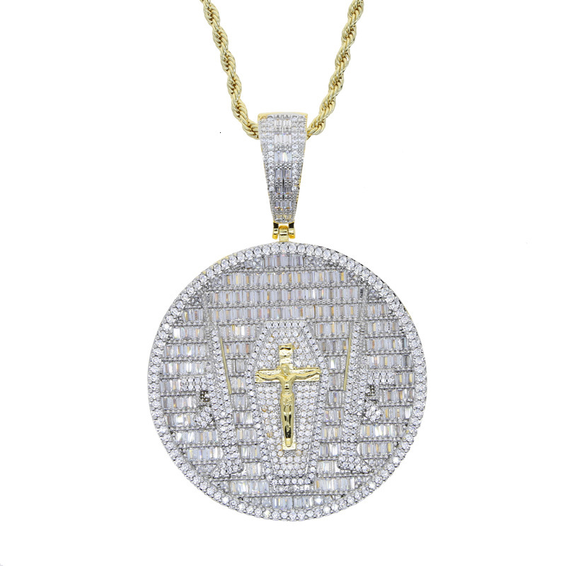 Luxury Jewelry Designer Jewelry Cross-border Palm Pendant Inlaid With AAA Zircon Exquisite Design Hip-hop Necklace Chain High-end European And 02