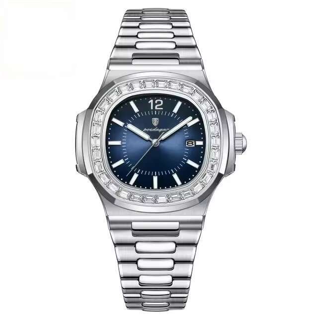 DHwatches Luxury Men's Watch - 50M Waterproof Ultra-Thin Square Quartz Wristwatch with Date & Luminous (Model 918)