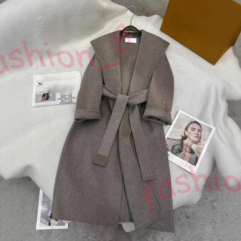 Women's Wool Designer top quality Double-Sided Cashmere Womens Jackets Blends Coats Trench Jacket Autumn Hoodies Loose Wool Coat Long Windbreaker