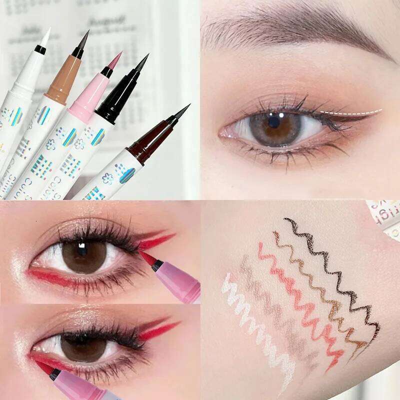 Ultra-fine Liquid Pen Waterproof Lasting Blue Red Sweatproof Quickily Drying Matte Eyeliner Pencil Eyes Makeup Cosmetic X250715 X2507