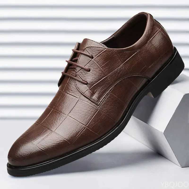 Men Business Leather Shoes Formal Wedding Plus Size Shoe Versatile Casual Comfort Flats High Quality Soft Soled Work Shoes Homme Y250715