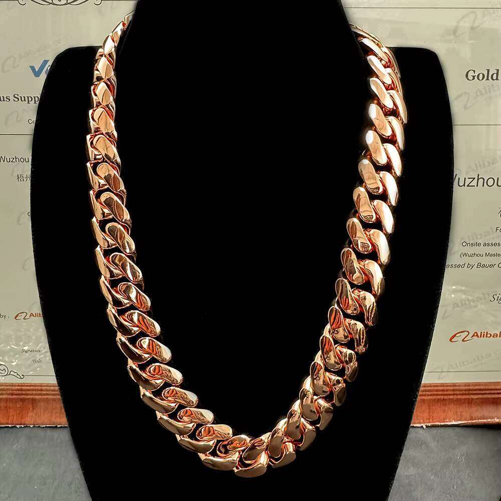 Pass 100% diamond test18mm18K Link Sier Hip Hop Rose Gold Plated Custom Iced Out Clasp Miami Moissanite Cuban ChainTop jewelry necklace