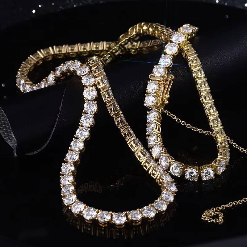 Wholesale Price 925 Sterling Silver Mossanite Tennis Chain 3mm--6mm Vvs Diamond Necklace Moissanite Tennis Chain
