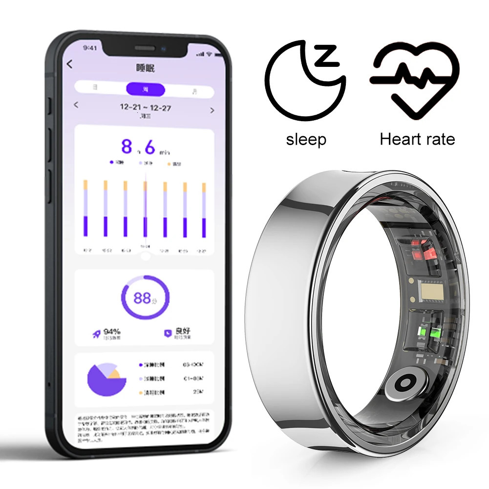 R09 Smart Ring Heart Rate Blood Oxygen Sleep Monitoring Health Fitness Rings Sleep Ring for Men Women 250711