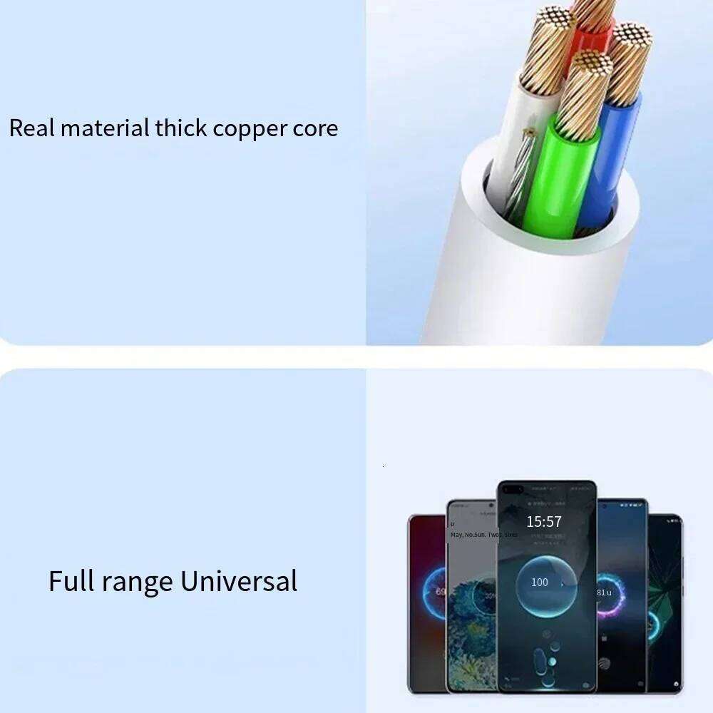 Universal 120W 10A Fast Charger Pd Dual Type C Quick Charging Cable High Speed Data Transfer Wire Cord