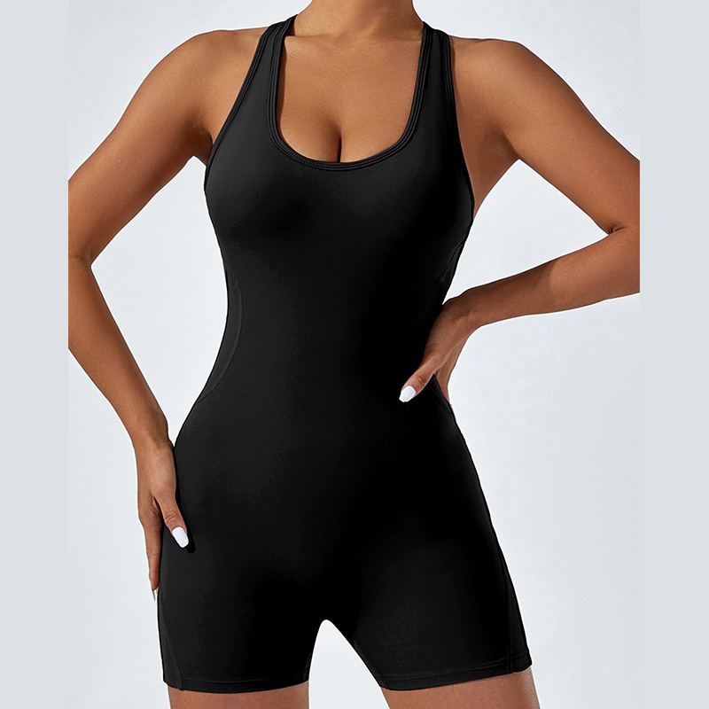 New Style Dance & Sports One-Piece Yoga Bodysuit, Breathable, Tight-Fitting, Butt-Lifting, Sexy Backless Yoga Short Onesie