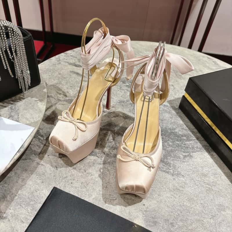 2025 Spring/Summer New Fashion Show Ballet Bow High Heel Sandals