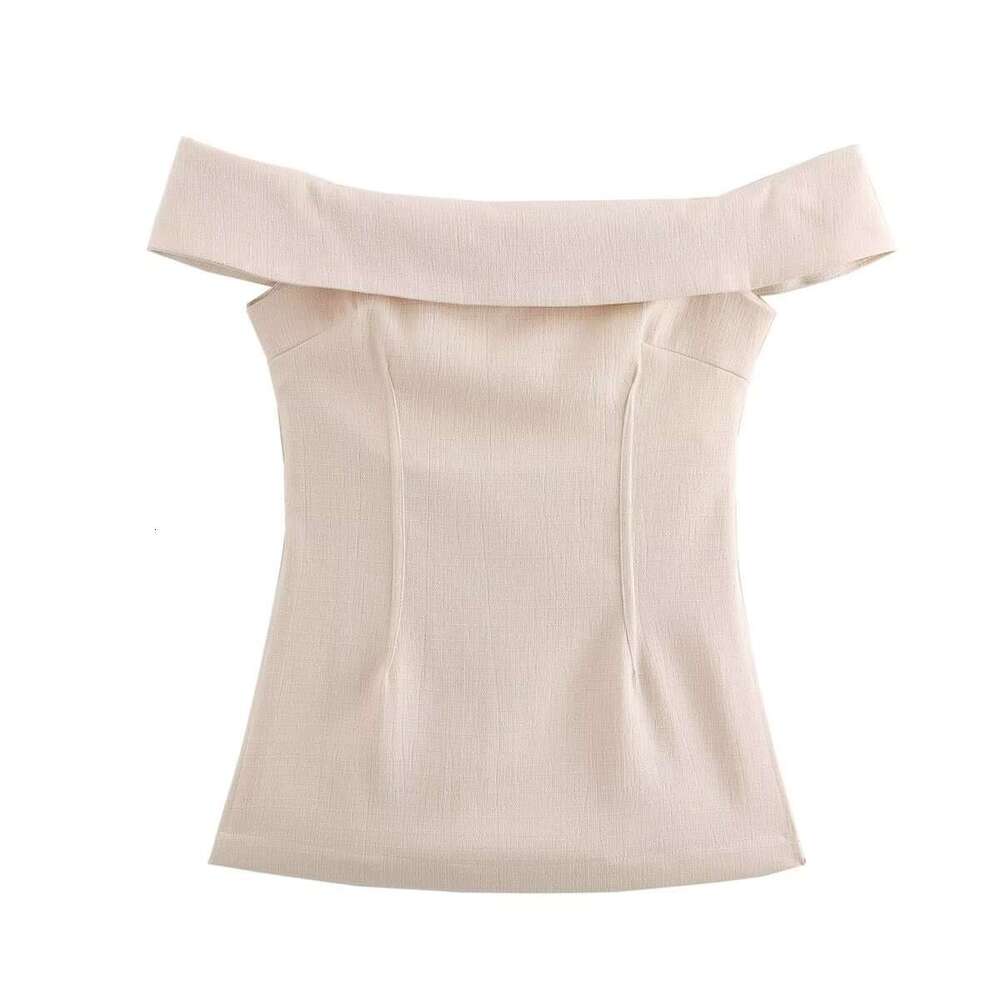 TRAFZA Women's INS Side Slit Off-Shoulder Top And Long Pants Set B5