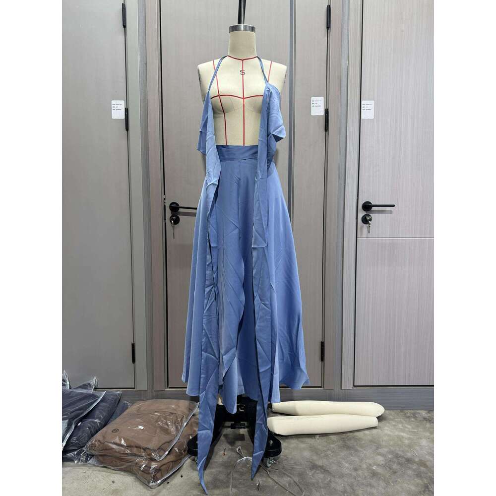 Summer New Strapless Slim Waist Beach Vacation Skirt Set Women's Fashion B5