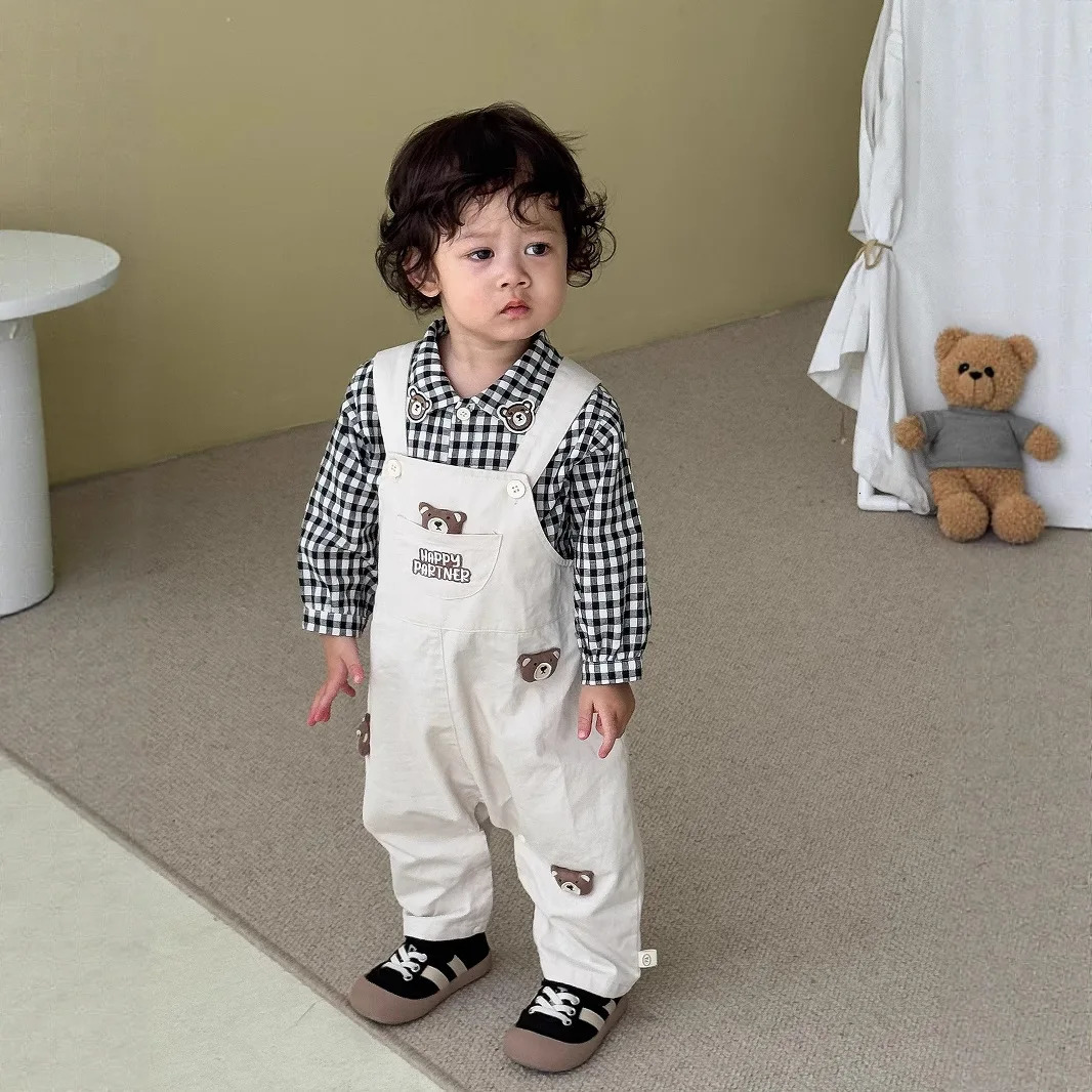 6446 Baby Clothes Suspender Pants Autumn Spring Cartoon Baby Boys Jumpsuit Cute Lovely Strap Pants 250715