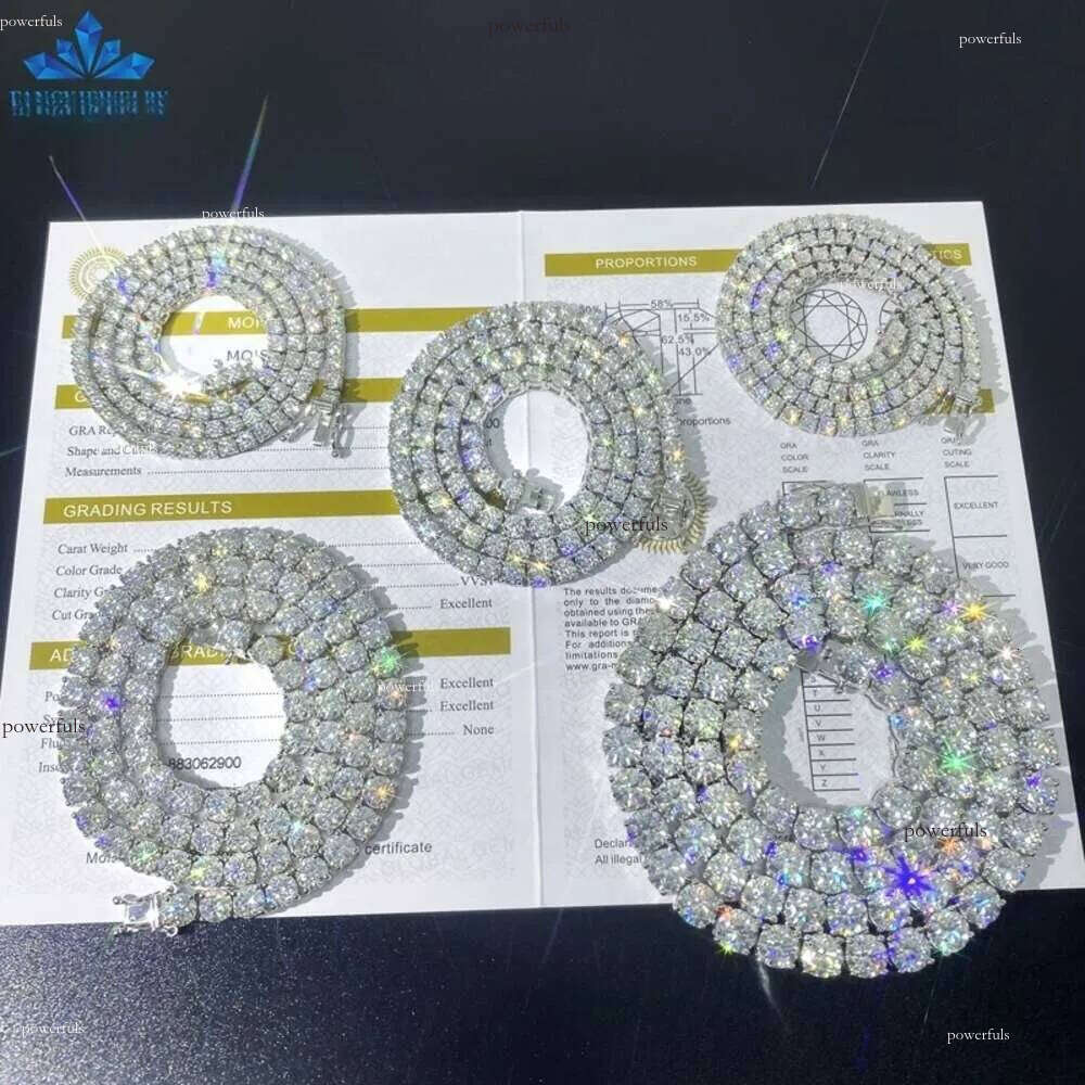 Hot Selling 3mm/4mm/5mm Bracelet Necklace Vvs Moissanite Dia Jewelry Sier Tennis Chain