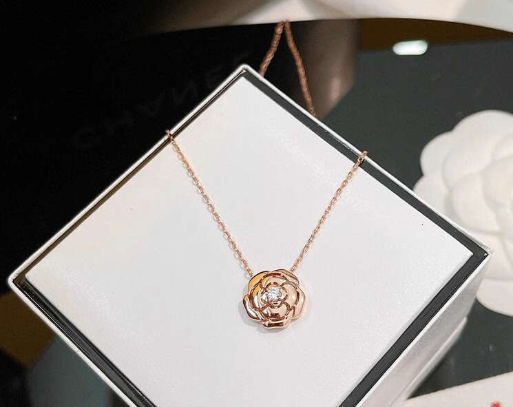 DHCollections Chanel-Style Camellia Earrings Set - 18K Rose Gold Plated Floral Jewelry for Women | Elegant Flower Earrings