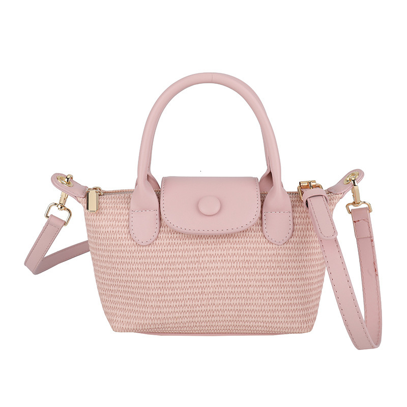 Luxury Brand Designer Bag Summer Rainbow Straw Handbag For Women 2025 New Casual Woven Versatile Beach Shoulder Crossbody Dumpling Bag