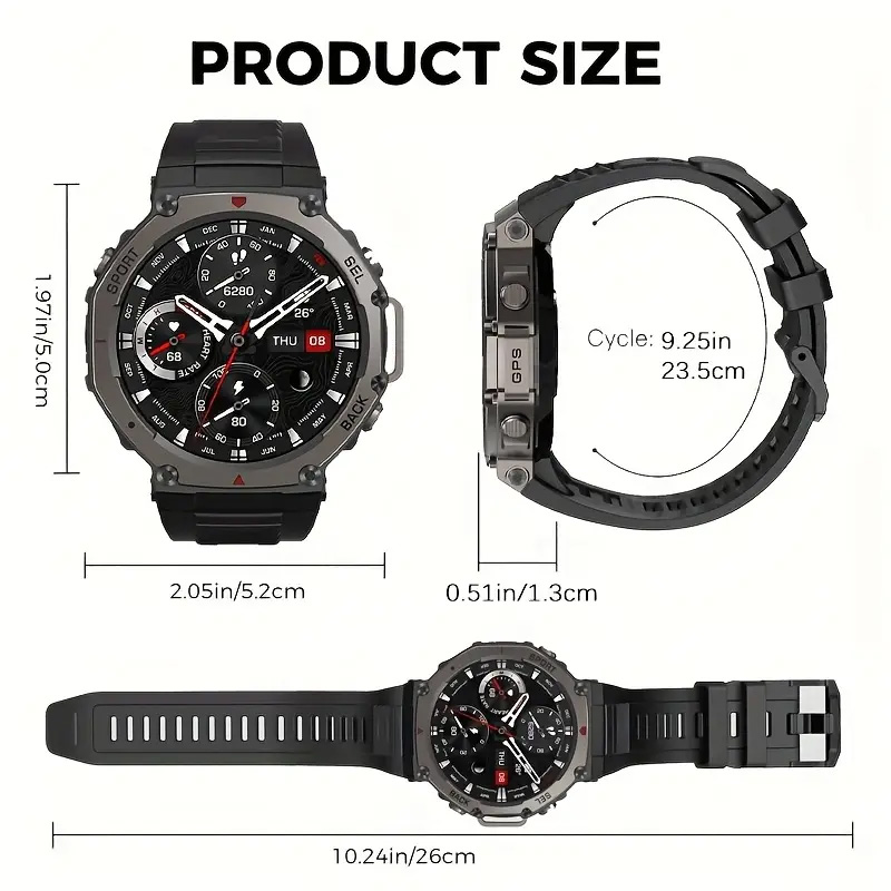 2025 DM58 Positioning System Outdoor Sports Smart Watch Amoled BT Call 50m Waterproof Heart Rate Tracker Compass-Sports Reloj Smartwatch