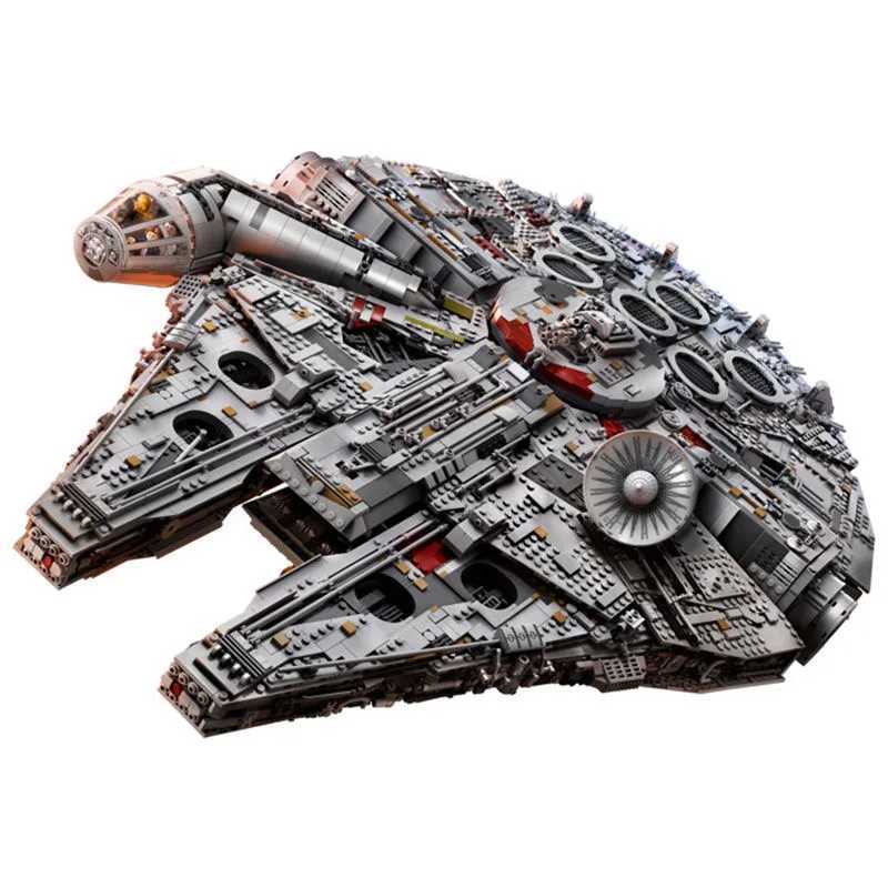 In Stock With Stand Millennium Ship Falcon Building Blocks Kits Compatible With 05132 Star Bricks Gifts 75192 L250714 S25926