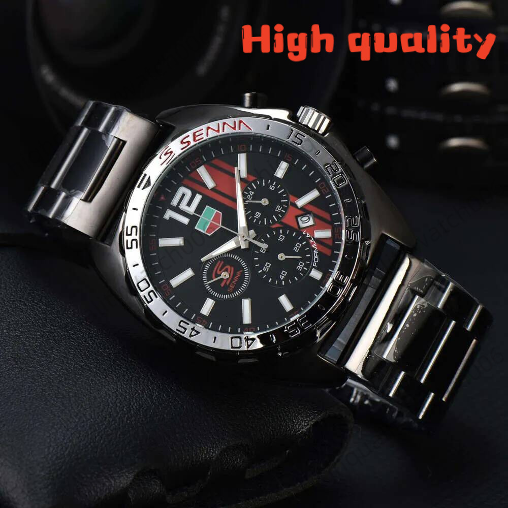 Superclone Aaa senna Watch High Quality Mens Luxury Watch monaco huere Designer F1 Watch 43mm Quartz Chronograph Watch 316 Stainless Steel Case d3f