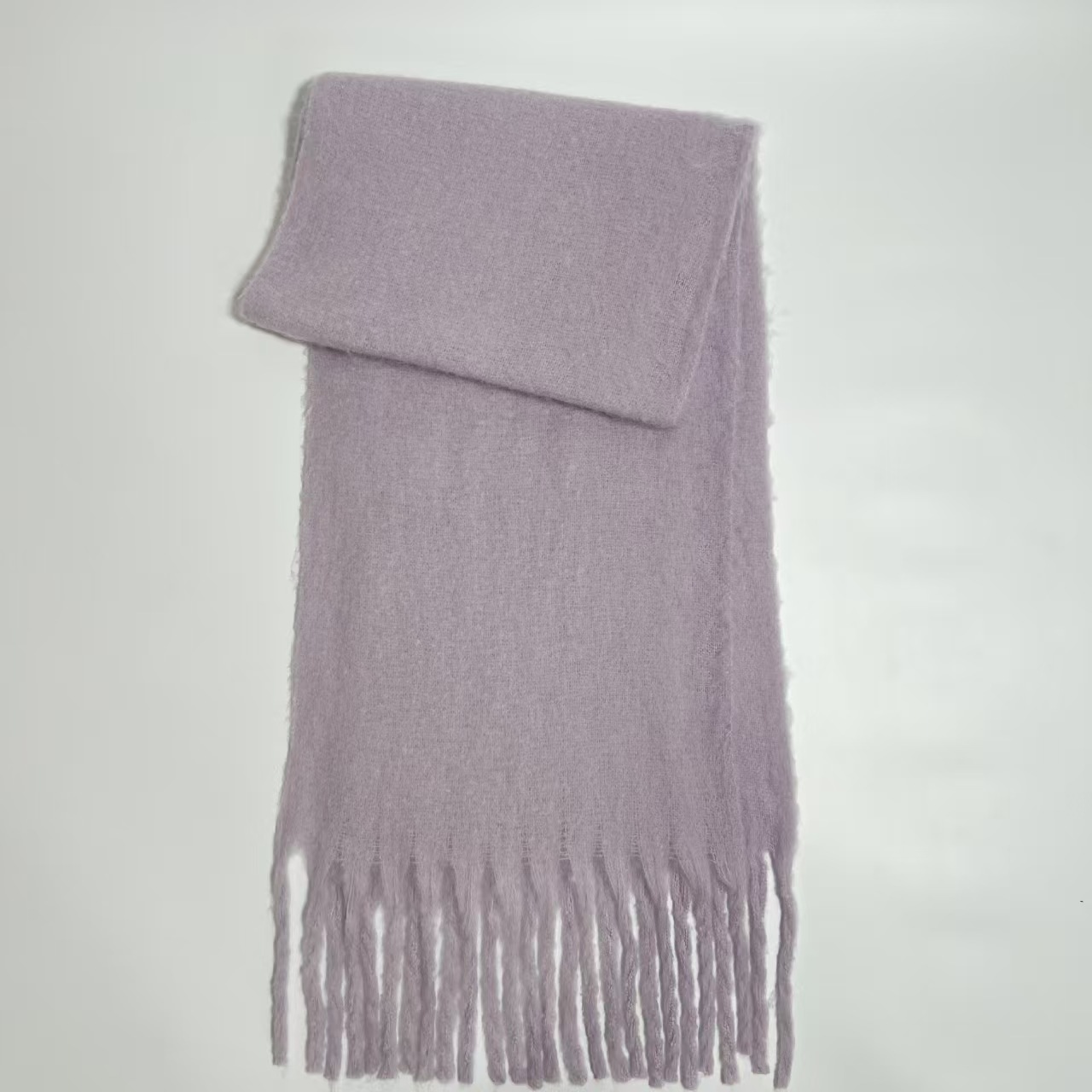 T1218 all-match mohair solid color scarf for women winter thick simple warm enlarged shawl neck