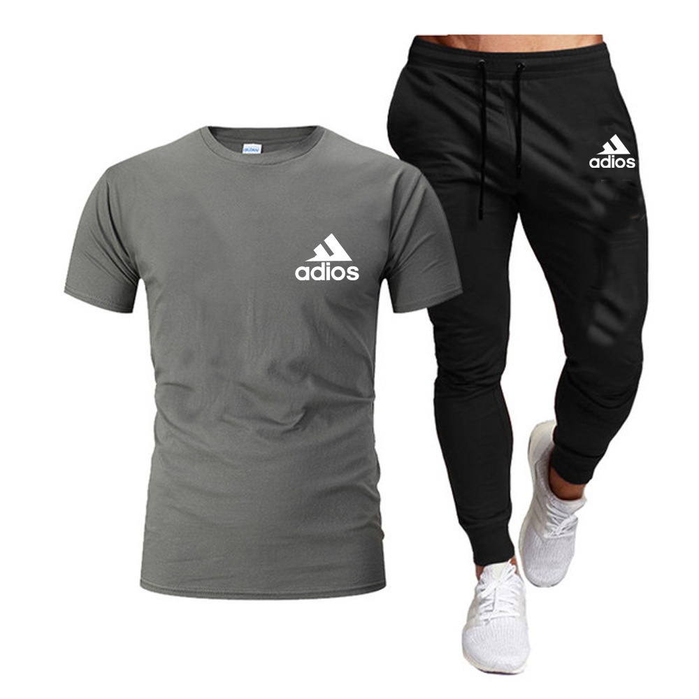 Men's Tracksuits T-shirt And Pants Set Running Fashion Printed Short Sleeved Gym Sports 2025 Summer Item