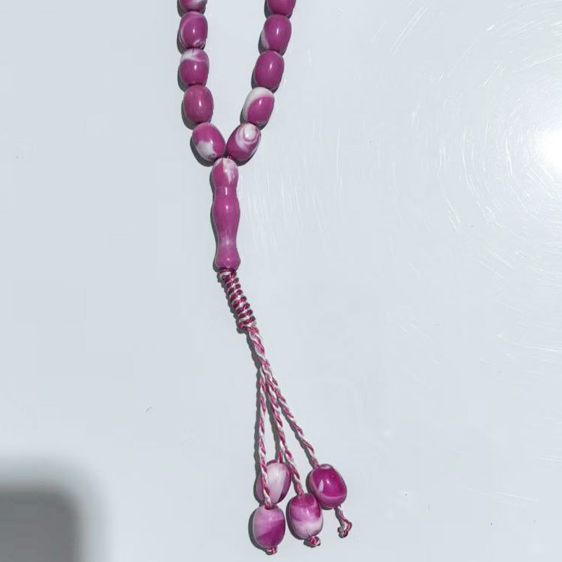 Elegant Beaded Rosary Bracelet with Imitation Tassel Design - Oval Beads for Prayer