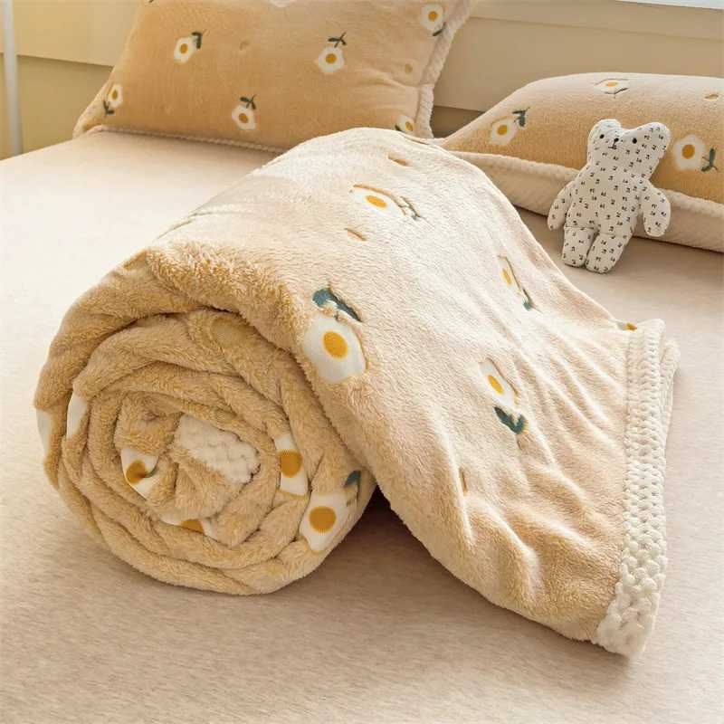 Floral Print Flannel Baby Blanket Bedding Soft Kids Nap Cover Air Conditioning Blankets Summer Thin Quilt Sofa Shawl L250715ELT7