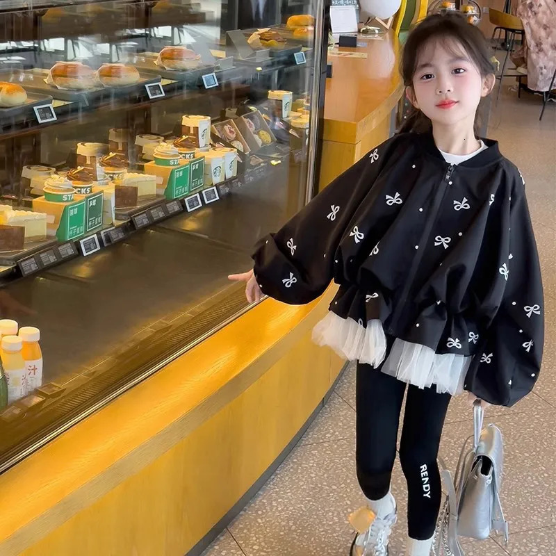 Girls Clothes Coat Childrens Bowknot Jacket Princess Tunic Spring Fashion Cardigan Kids Baby Autumn Casual Windbreaker 250715
