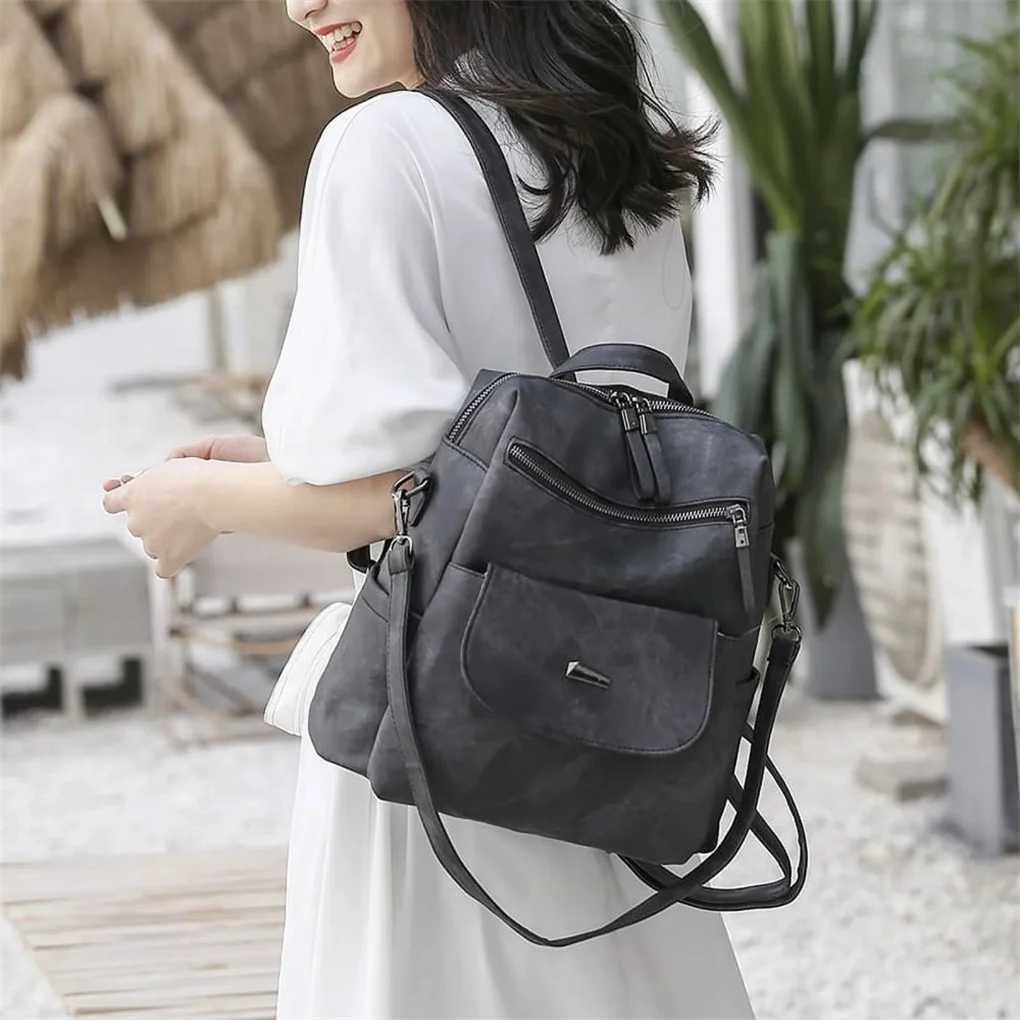 2025 New Backpack Purse for Womens Waterproof PU Leather Backpacks Handbags Ladies Casual Shoulder Bags
