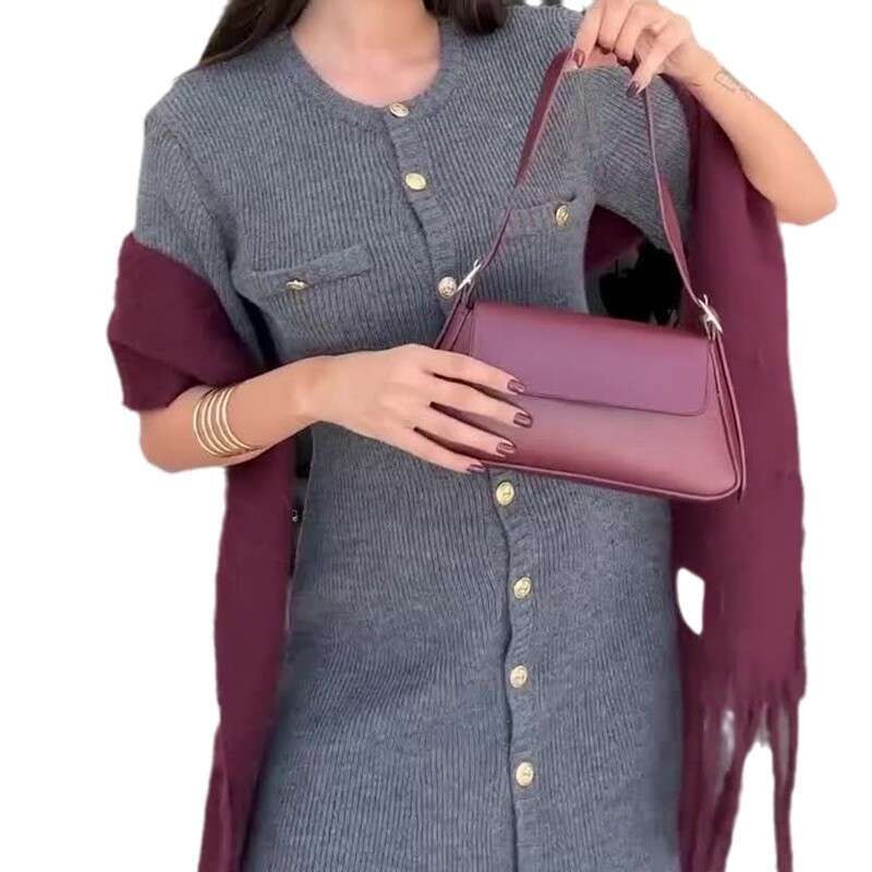 Spring New Women's Knitted Sweater Short Button Sexy Fashion Comfortable Dress B5