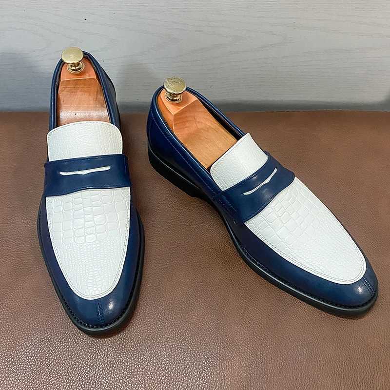 New Mens Pointed White Penny Loafers Patent Leather Casual Shoes Luxury Designer Male Formal Wedding Dress Homecoming Footwear Y250715