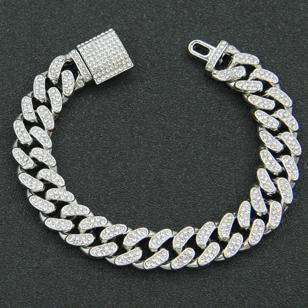 Luxury Jewelry Designer Jewelry European And American Hip-hop Full Diamond Exaggerated Chain Necklace Jewelry For Men, Dominant Heavy Craft Miami Big 