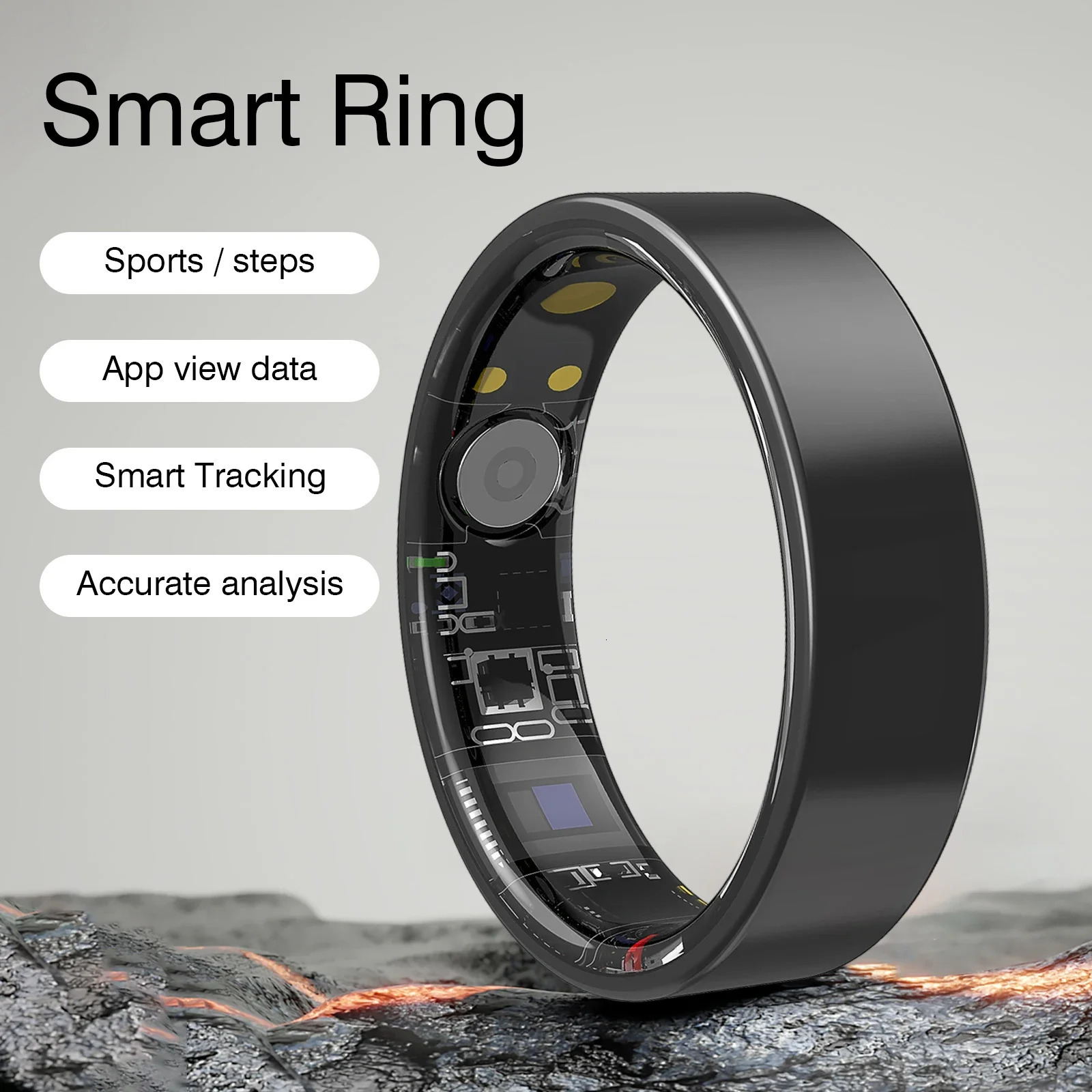 Smart ring touch screen stainless steel material multi-sport mode sleep tracking calories long battery life 250711