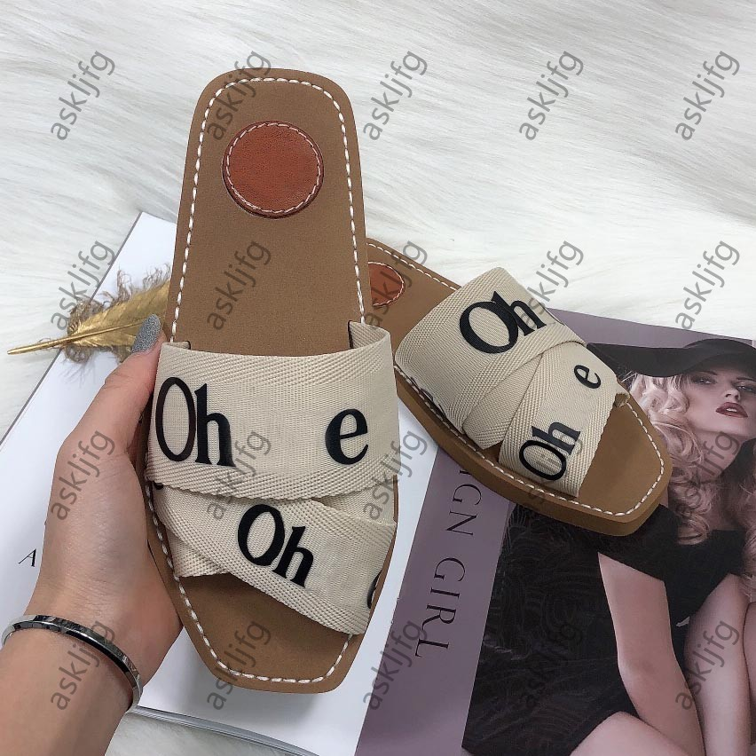 ooooo Luxury Sandals Flat Slides Designer Canvas Slippers Womens sandal sandale shoes casual bottom summer flat flip flops women 1111