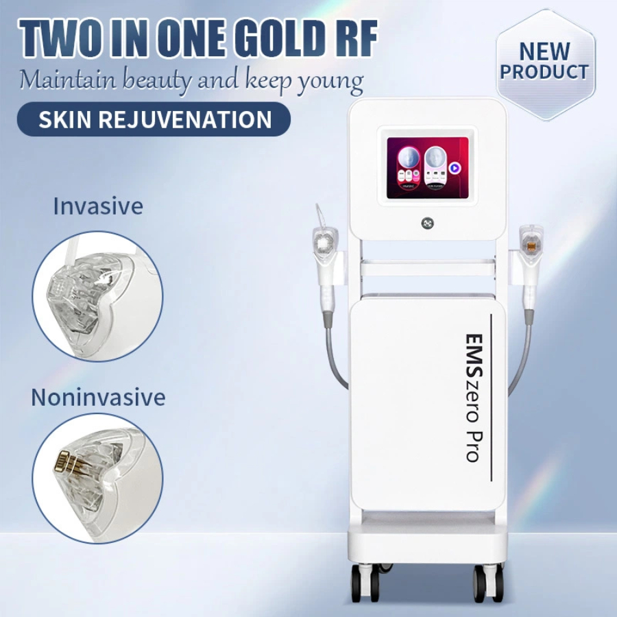 Professional 2 In 1 Gold RF Microneedling Machine Face Body Skin Tightening Stretch Mark Removal Spa Grade