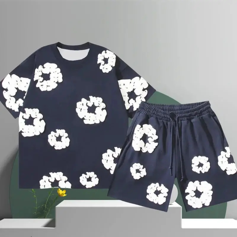 Summer 3D flower printed mens and womens quick drying sports shorts American set comfortablebreathable and casual mensshorts 250714