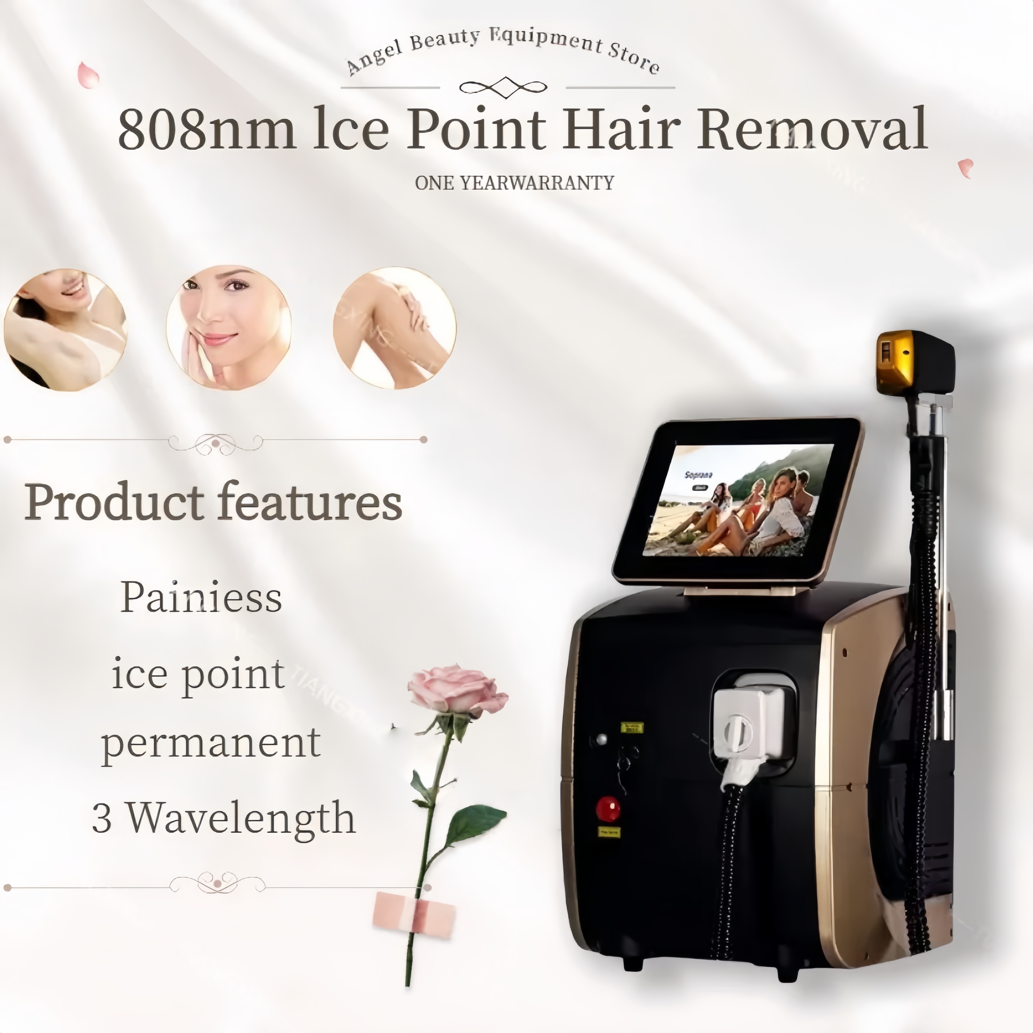 808nm diode laser 755nm 808nm 1064nm professional body hair removal machine. Long term painless hair removal beauty salon