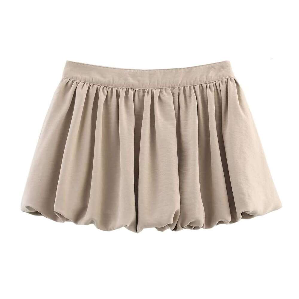 TRAFZA Spring New Women's Fashion Simple Versatile Lantern Mini Skirt B5