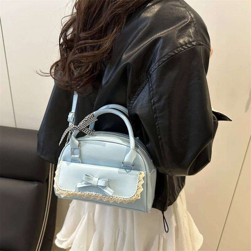 Versatile Bow-Tie Hand-Held Boston For Women In 2025 Korean Version, A Fashionable, Sweet And Casual Crossbody Bag
