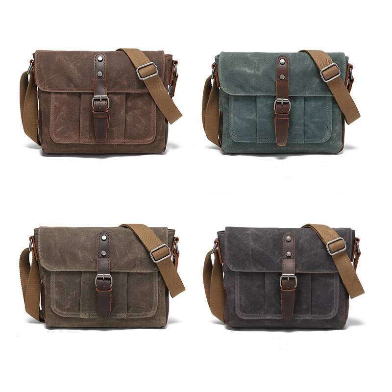 New vintage canvas shoulder Casual men's and women's crossbody Handheld camera Postman bag for out-of-home travel