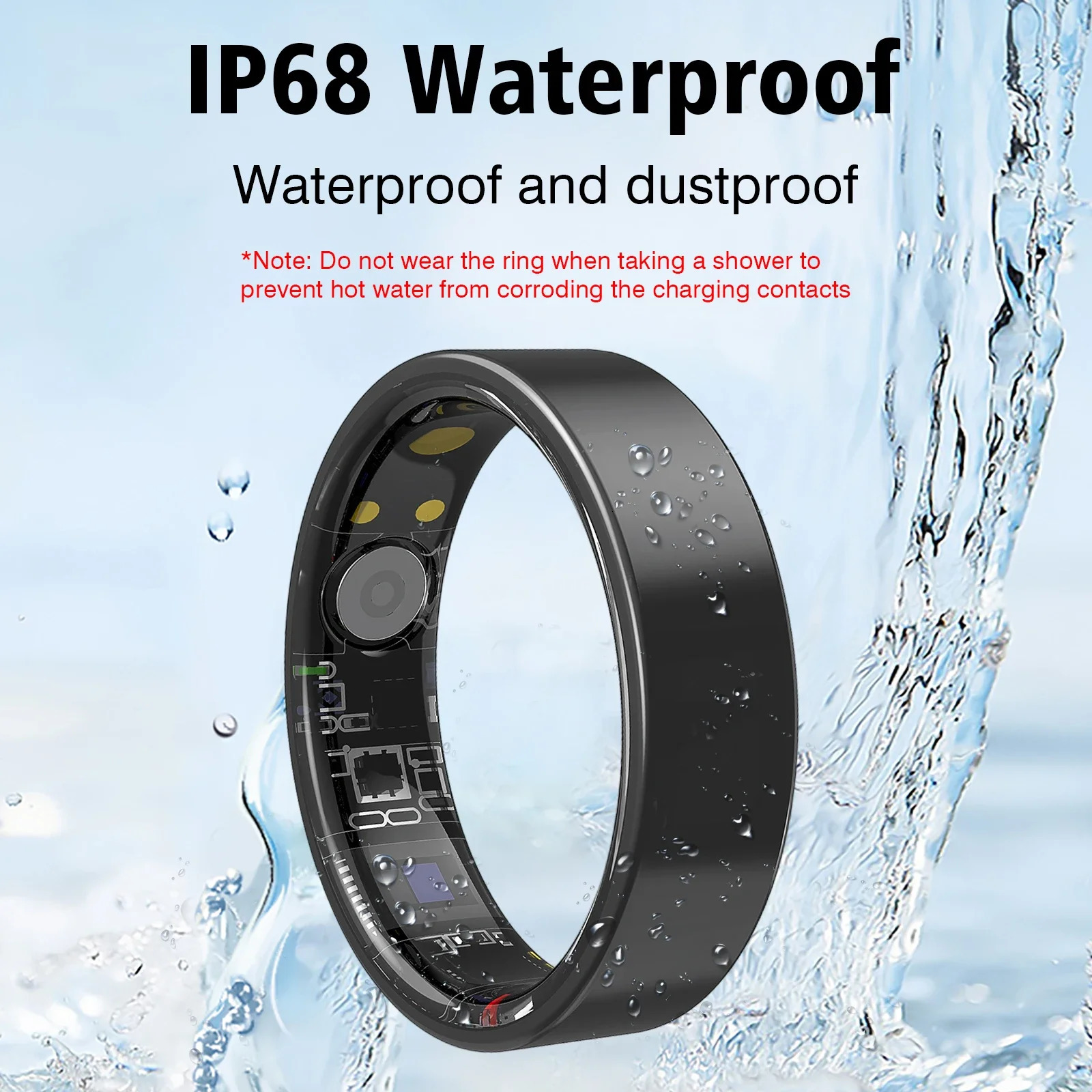 Smart ring touch screen stainless steel material multi-sport mode sleep tracking calories long battery life 250711